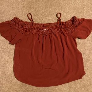 Xhilaration off the shoulder burnt orange top